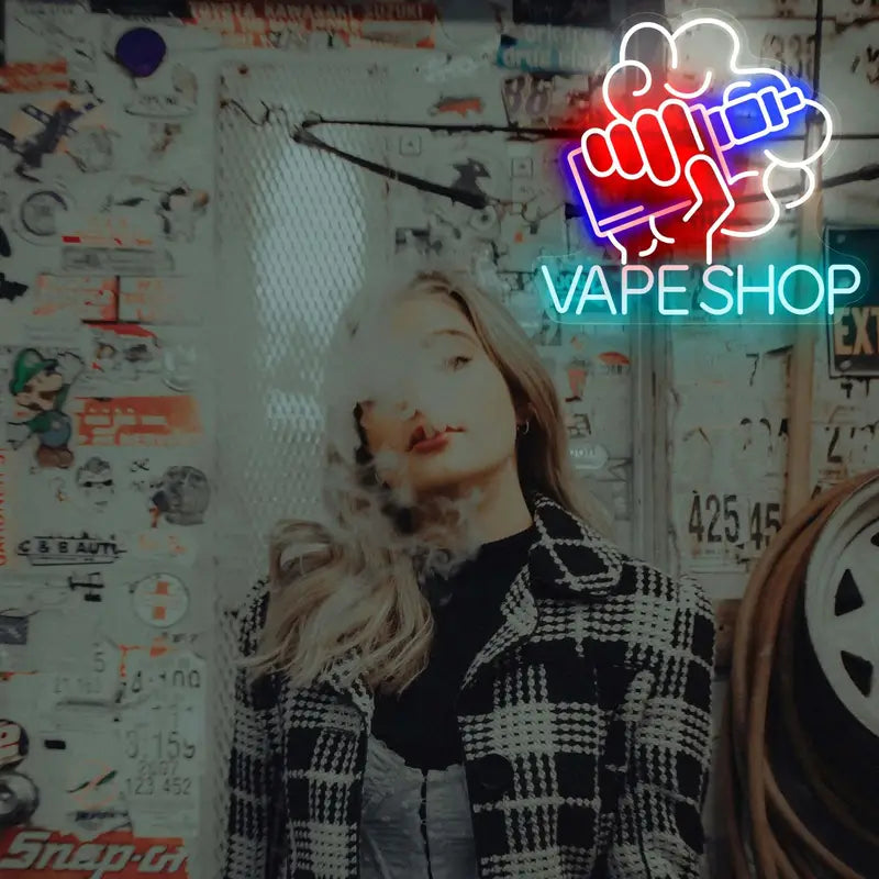 USB-Powered LED Neon Vape Sign - Perfect for Smoke Shops, Bars & Retail Windows | Easy Install Wall Decor