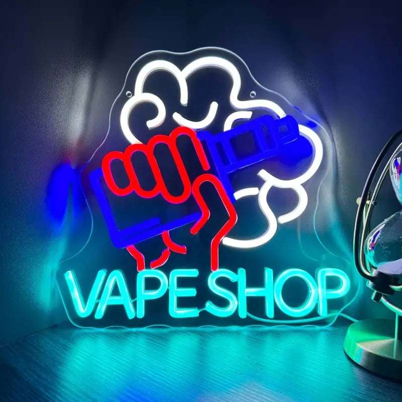 USB-Powered LED Neon Vape Sign - Perfect for Smoke Shops, Bars & Retail Windows | Easy Install Wall Decor